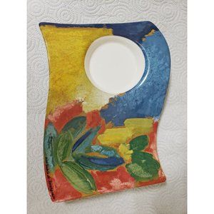 VILLEROY & BOCH Germany #1748 NEW WAVE Impressions Saucer Party Plate Porcelain